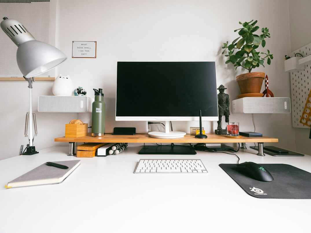 mystery writer desk setup