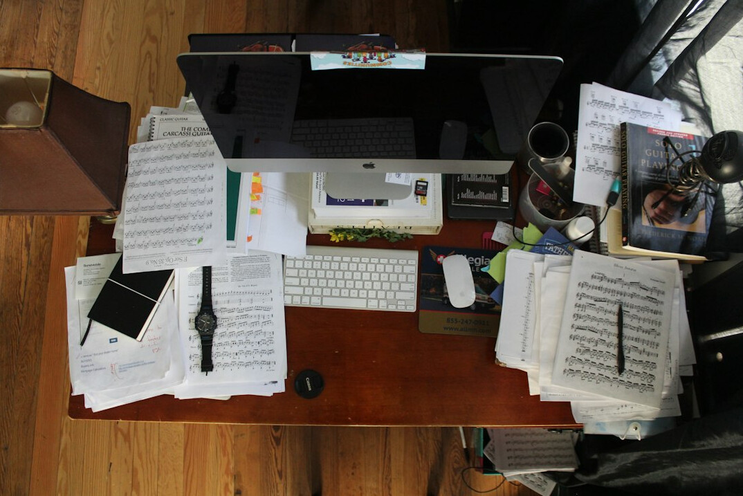 mystery writer desk setup